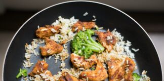 Chicken and fried rice Photo by Keegan Evans CC0 on Pexels